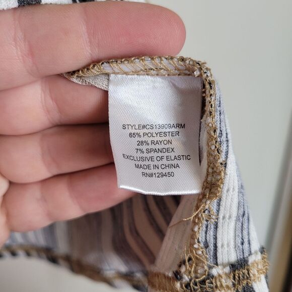 NEW Fred David Striped Sleeveless Top Camisole Front Tie Smocked Casual Large - Picture 9 of 10